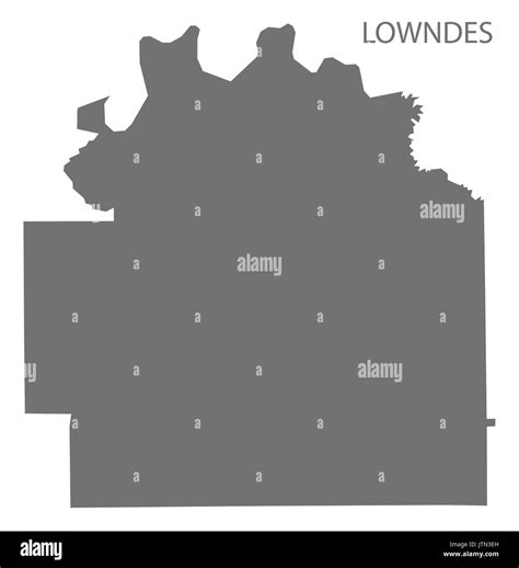 Lowndes county map of Alabama USA grey illustration silhouette Stock ...
