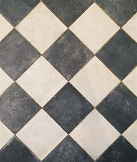 French Classicism Black and White Ceramic Floor