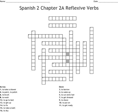 Printable Crossword Puzzles In Spanish