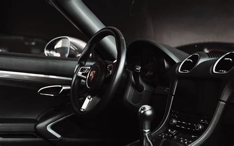 Download wallpaper 3840x2400 porsche, car, salon, steering wheel, black ...