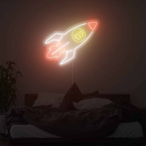 Buy Bitcoin Rocket Neon Sign Online India – Laser Cut Studio