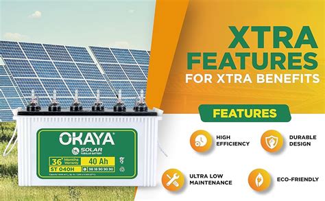 Okaya Solar ST 200H, 200Ah Tubular Solar Battery for Home, Office ...