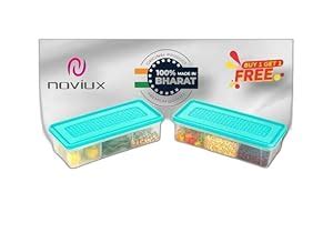 Buy 3 Partition Fridge container Boxes Organizer | Pack of 2 | Plastic ...