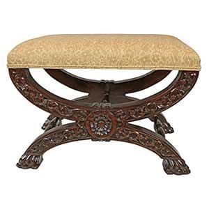 Design Toscano Renaissance Curulis Ottoman Stool, walnut : Amazon.in ...