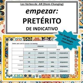 Empezar [i ei] (Preterite) | Spanish -AR Stem-Changing Verb Conjugation ...