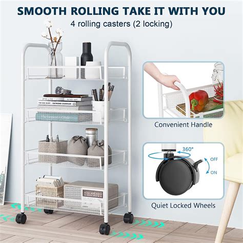 Carrinho de ilha de cozinha Devo 4 camadas malha fio | Ubuy India