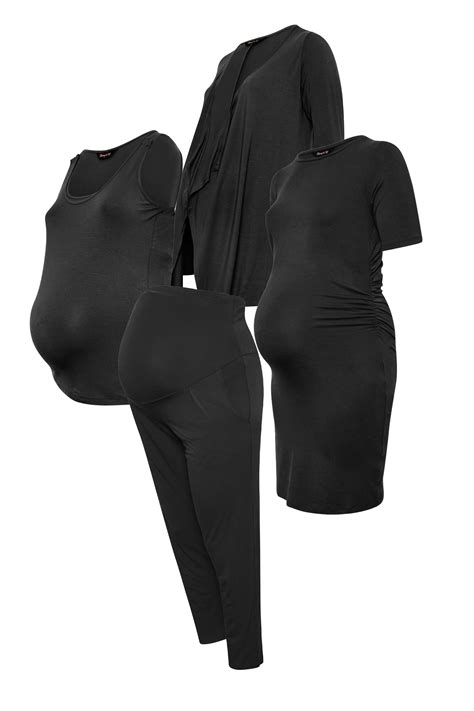 BUMP IT UP MATERNITY Plus Size Black Essentials Kit | Yours Clothing