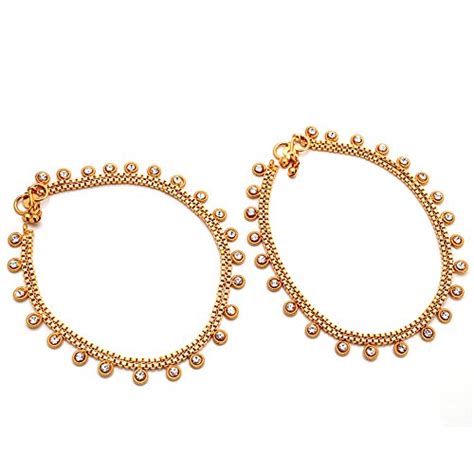 Anklet Payal Bollywood Latest ad Cz Stylish Designer Fashion Gold ...