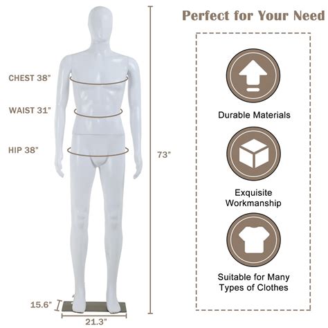 Snapklik.com : Adjustable Mannequin Body Mannequin Torso, 73 Inch ...
