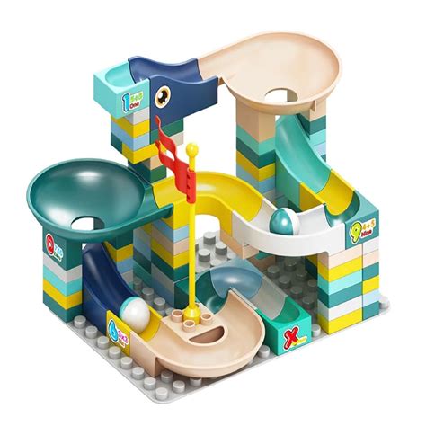 MANAKI ENTERPRISE 100PCS Assembly Block Marble Run Slide Track Building ...