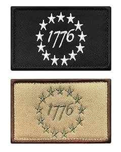 Antrix 2 Pcs Tactical USA American 1776 Patriot Embroidered Applique ...