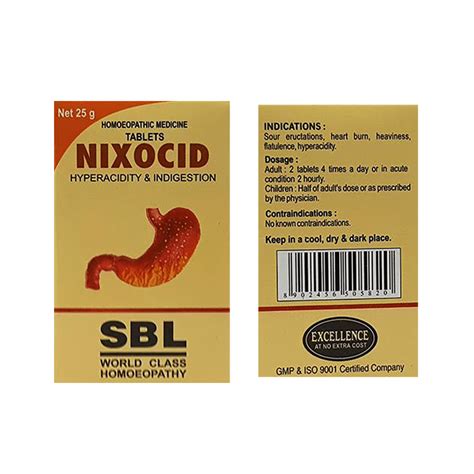 SBL Nixocid Tablet | 30 Minutes 24/7 Delivery