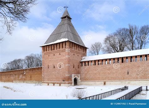 Smolensk. Fortress wall stock photo. Image of cold, brick - 112997192