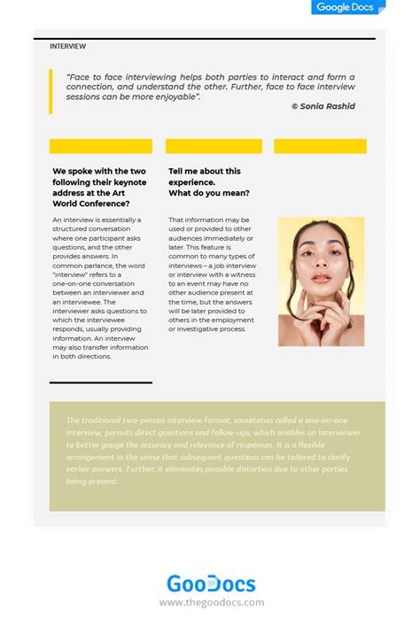 Interview Article for Magazine Example 的图像结果