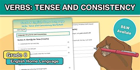 Grade 8 English Home Language - Verbs: Tense and Consistency Worksheet ...