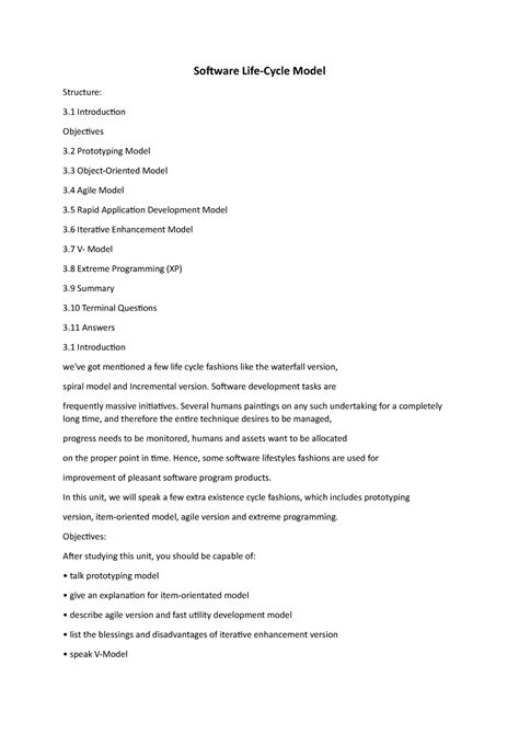 Software Life - Software Life-Cycle Model Structure: 3 Introduction ...