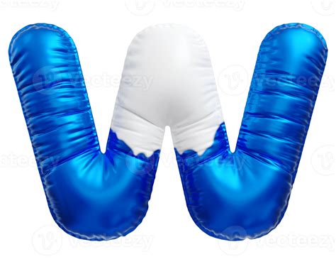 Blue letter W font 3d render 36306607 PNG