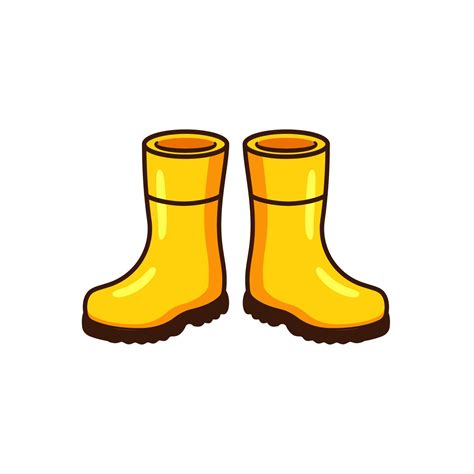 Yellow rubber boots cartoon vector art 16446501 Vector Art at Vecteezy