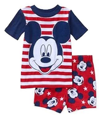 Buy Mickey Mouse Baby Boys Fourth of July 2 Piece Shirt Shorts Pajama ...