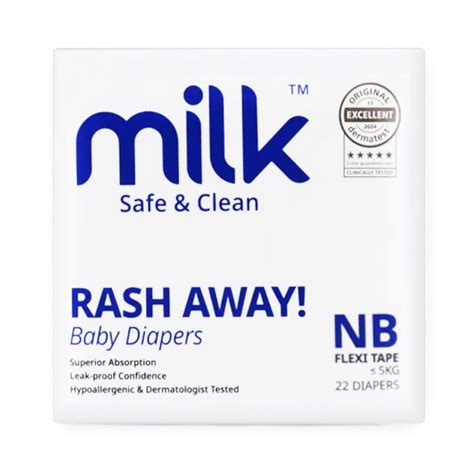 MILK Baby Diaper Flexi Tape , Size NB - 22 Pcs, 0 To 5 KG – BabyAmore