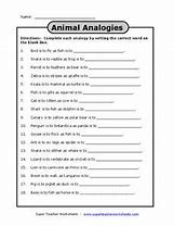 Middle school analogy worksheets