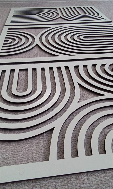 Mid Century Modern Wall Art Wood Black and White 3d Wall Art Bauhaus 3 ...