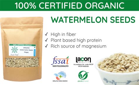 Pure Tree Certified Organic Magaj Seeds | 250 g | Watermelon Seeds ...
