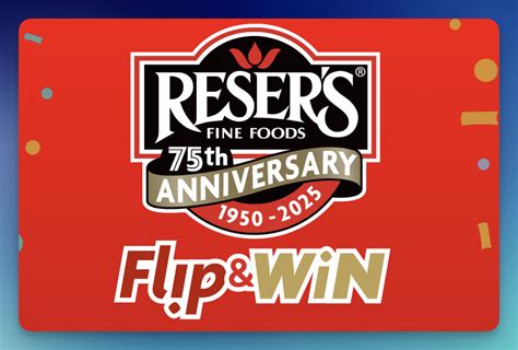 Reser's "Flip & Win" Instant Win Game (69 Winners) | FreebieShark.com