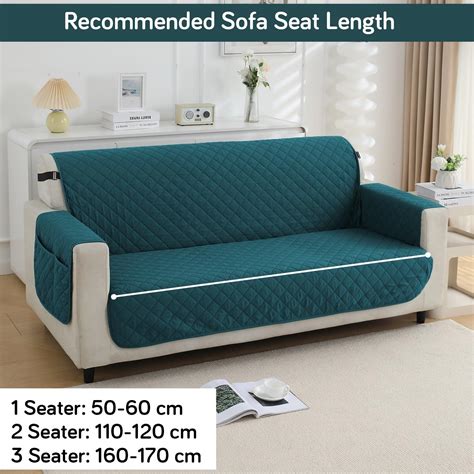 Waterproof & Quick-Dry Quilted 1/2/3-Seater Sofa Cover with Pockets on ...