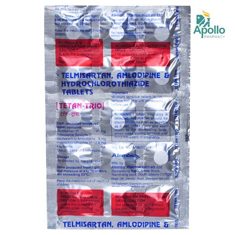 Tetan Trio Tablet 15's Price, Uses, Side Effects, Composition - Apollo ...