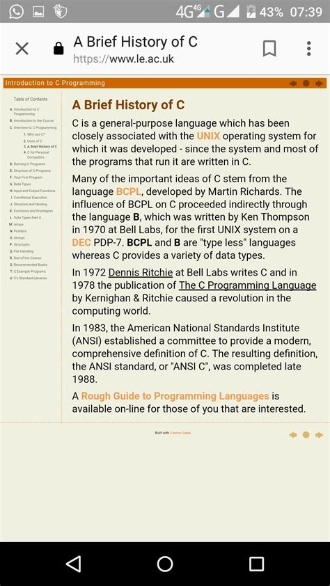 What is the history of c programming language? - Brainly.in