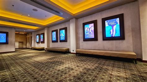 Jakarta, Indonesia on June 7 2023. Interior of the hallway at the XXI Kelapa Gading cinema ...