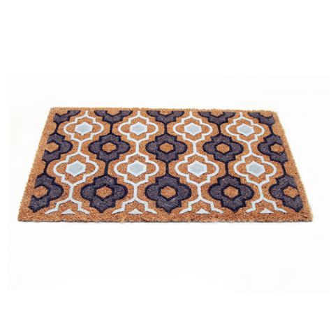 OnlyMat Elegant Pattern Design Printed Natural Coir Floor Mat