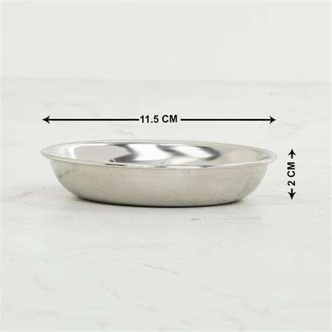 Buy Corsica Aristo Set of 6 Stainless Steel Halwa Plates - 11.5cm from ...