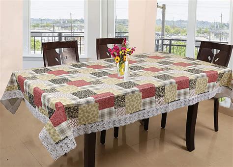 Buy Kuber Industries Checkered Print Dining Table Cover 6 Seater ...