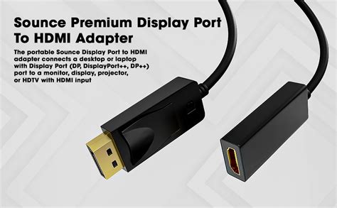 Sounce DisplayPort to HDMI Adapter, Gold-Plated Display Port to HDMI ...