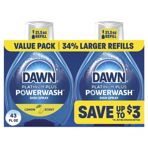 Dawn Platinum Powerwash Dish Spray, Dish Soap, Apple Scent Refill, 16oz ...