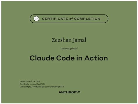 Claude Code in Action — Course Notes & Certificate | Zeeshan Jamal