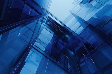 Abstract fragment of modern architecture blue tone | Premium AI ...