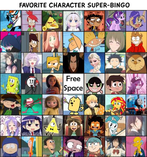 Favorite Character Super-Bingo (part 1) by hayaryulove on DeviantArt