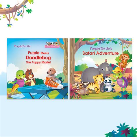 Story Books for Kids (Set of 2 Books) Safari Adventure, Purple Meets D