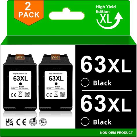 63XL Ink Cartridge Black for HP 63 Ink Cartridges for HP63 for HP63XL ...