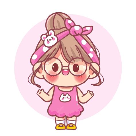 Милая девушка объясняет что-то персонаж мультфильма | Бесплатный вектор