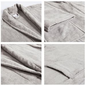 Buy Amazon Brand - Solimo 100% Cotton Unisex Bathrobe, Ash Grey, Medium ...