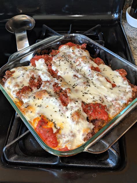Eggplant parm w/ Rao's & beef. : r/Keto_Food