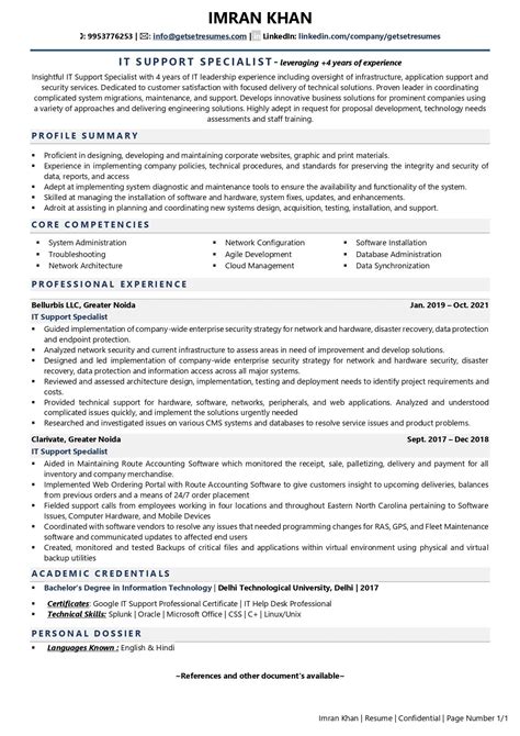 IT Support Specialist Resume Examples & Template (with job winning tips)