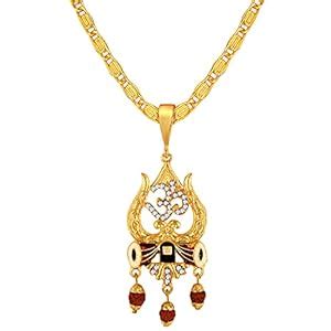 Fashion Frill Stylish & Religious AD Trishul With Damroo Locket Pendant ...