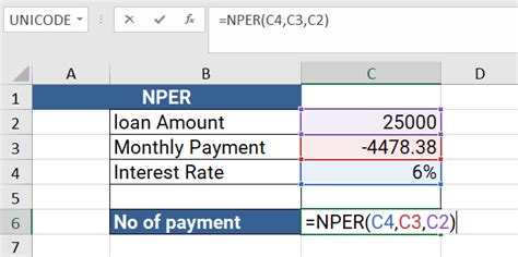 NPER Function in Excel: How to Calculate the Number of Payment Periods