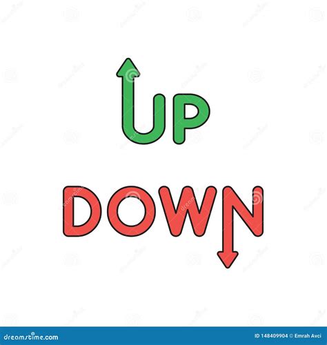 Vector Icon Concept of Up and Down Words with Arrow Up and Down Stock ...