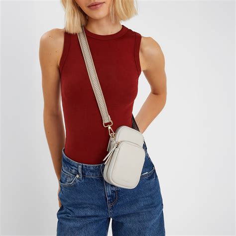 Cream Webbing Strap Phone Bag - Accessorize India